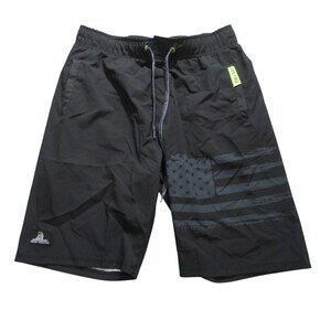 Freedom Industries Mens Swim Trunks Board Shorts 32 X 10 Black Stretch